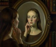 femme devant miroir - tableau